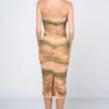 Tie-Dye Mesh Mini Dress with Sweetheart Neckline – Orange/Olive
