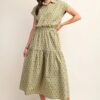 Cropped Drop-Shoulder Printed Cotton Shirt – Pistachio