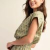 Cropped Drop-Shoulder Printed Cotton Shirt – Pistachio