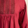 Long-Sleeve Mini Dress with Lace – Plum