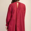 Long-Sleeve Mini Dress with Lace – Plum