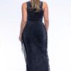 Fringe Cut-Out Maxi Dress – Black