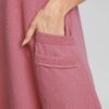 French Terry Mini Dress with Frayed Trim – Mauve