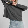 Stretch Modal Top – Soft Draped Charcoal