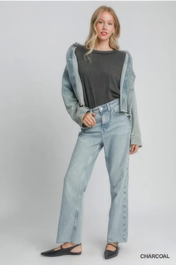 Stretch Modal Top – Soft Draped Charcoal