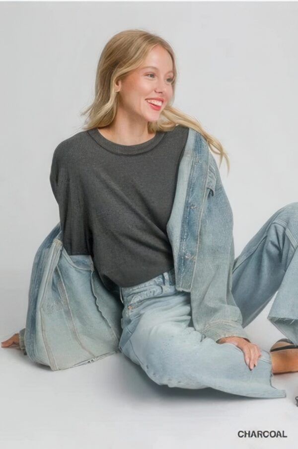Stretch Modal Top – Soft Draped Charcoal