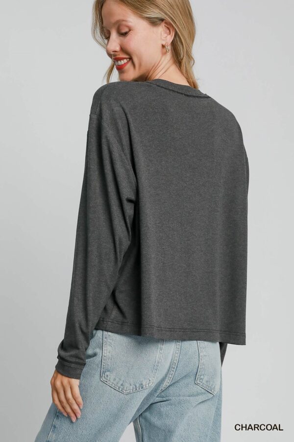 Stretch Modal Top – Soft Draped Charcoal