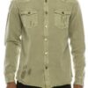 Men’s Denim Overshirt – Ripped Detail, Jade