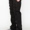 Bootcut Rip and Repair Jeans – Distressed Black