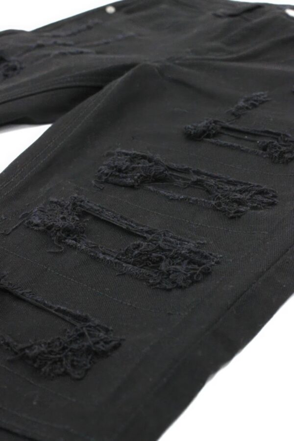 Bootcut Rip and Repair Jeans – Distressed Black