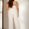 Plus Bustier Crop Cami & Slant-Pocket Straight Pants Set