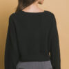 Pearl-Accent Knit Sweater – Black Luxe Detail