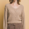 Pearl-Detail Sweater – Khaki