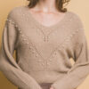 Pearl-Detail Sweater – Khaki