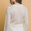 Short-Collared Sweater with Metallic Thread – Off White
