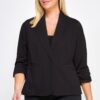 Techno Scuba Blazer with Pockets – Plus Size