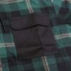 Plaid Hooded Shirt with Contrast Pockets – Forest Green