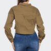 Cropped Denim Button-Down with Rhinestones – Olive