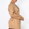 Double-Breasted Notch Belted Coat – Camel