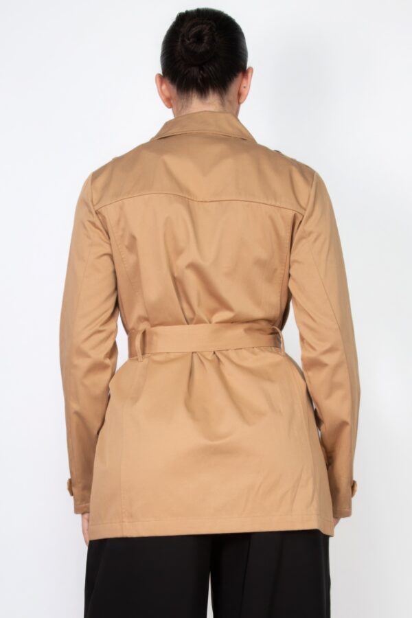Double-Breasted Notch Belted Coat – Camel