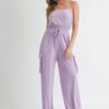 Tube Top Jumpsuit Romper – Lavender Strapless Silhouette
