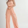 Peach Tube-Top Jumpsuit Romper – Relaxed-Leg Summer Staple