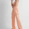 Peach Tube-Top Jumpsuit Romper – Relaxed-Leg Summer Staple