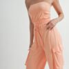 Peach Tube-Top Jumpsuit Romper – Relaxed-Leg Summer Staple