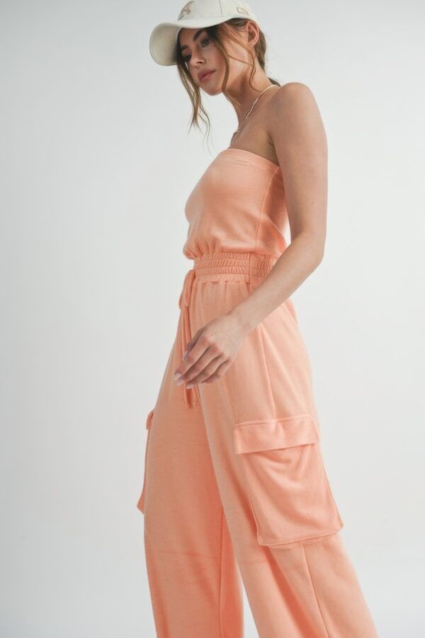 Peach Tube-Top Jumpsuit Romper – Relaxed-Leg Summer Staple