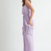 Tube Top Jumpsuit Romper – Lavender Strapless Silhouette