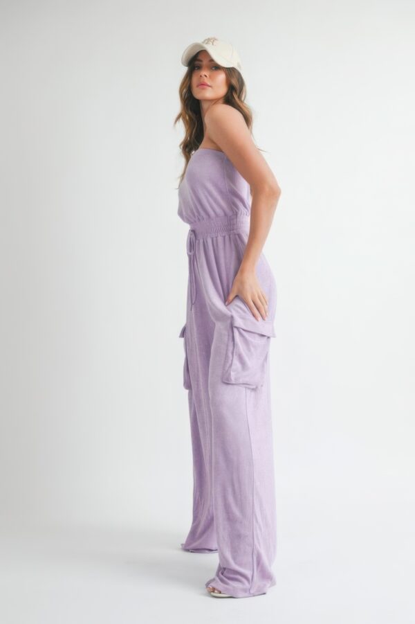 Tube Top Jumpsuit Romper – Lavender Strapless Silhouette