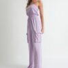 Tube Top Jumpsuit Romper – Lavender Strapless Silhouette