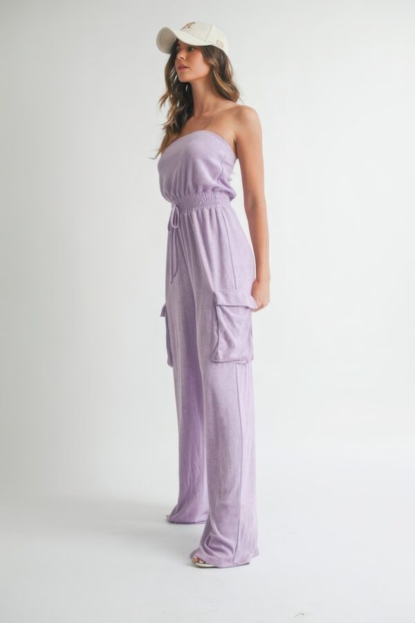Tube Top Jumpsuit Romper – Lavender Strapless Silhouette