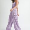 Tube Top Jumpsuit Romper – Lavender Strapless Silhouette