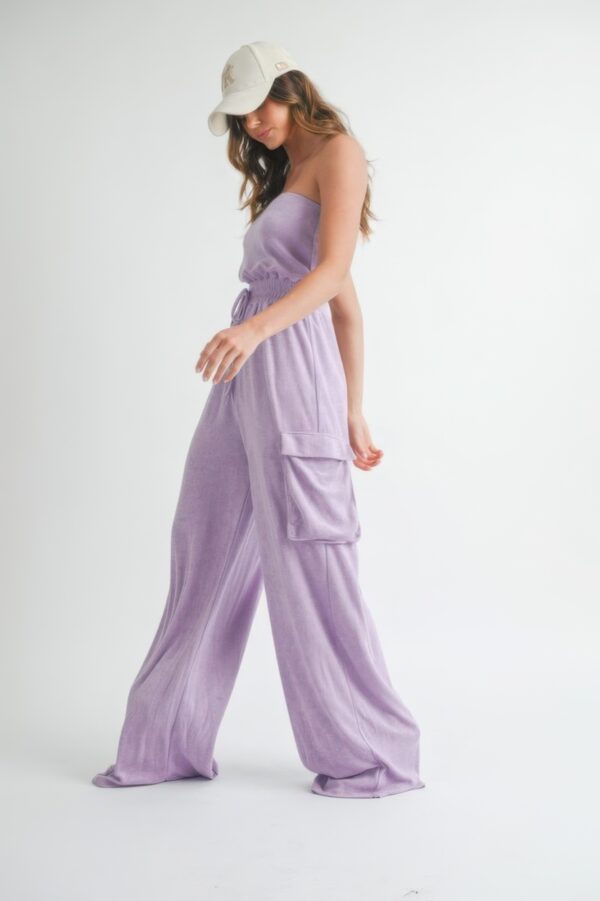 Tube Top Jumpsuit Romper – Lavender Strapless Silhouette