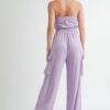 Tube Top Jumpsuit Romper – Lavender Strapless Silhouette