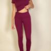 Everyday Stretch Leggings – Burgundy