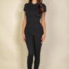Basic Solid Leggings – Stretch Jersey in Black