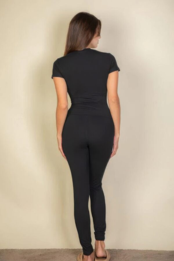 Basic Solid Leggings – Stretch Jersey in Black