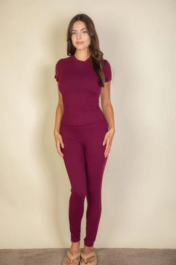 Everyday Stretch Leggings – Burgundy