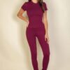 Everyday Stretch Leggings – Burgundy