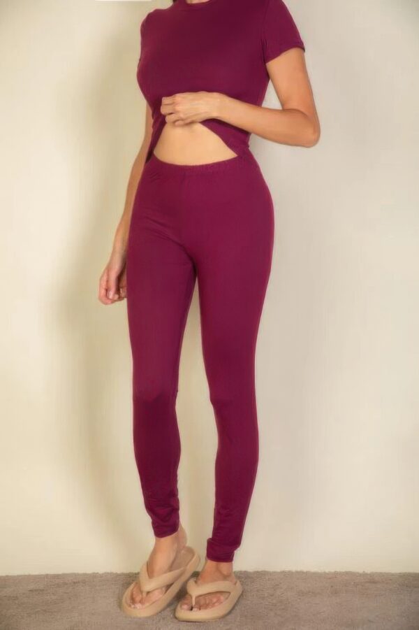 Everyday Stretch Leggings – Burgundy