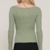 Boat Neck Long Sleeve Sweater – Sage