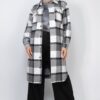 Plaid Buttoned Shacket Coat – Collared Black