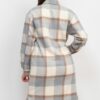 Plaid Buttoned Shacket Coat – Cream & Grey Plaid