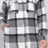 Plaid Buttoned Shacket Coat – Collared Black