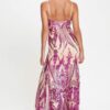 Art Deco Sequin Spaghetti-Strap Maxi Dress – Fuchsia