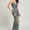 Art Deco Sequin Maxi Dress with Spaghetti Straps – Hunter