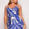 Spaghetti-Strap Art Deco Sequin Maxi Dress – Royal Blue