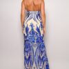Spaghetti-Strap Art Deco Sequin Maxi Dress – Royal Blue